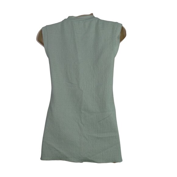 Wishlist Mint Green Woven Sleeveless Top Women Size S High Neck Textured - Picture 3 of 8